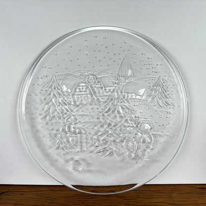 Glazen serveerschaal kerst