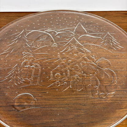 Glazen serveerschaal kerst