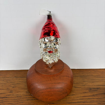 Vintage kerstbal Kerstman hoofd