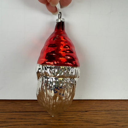 Vintage kerstbal Kerstman hoofd