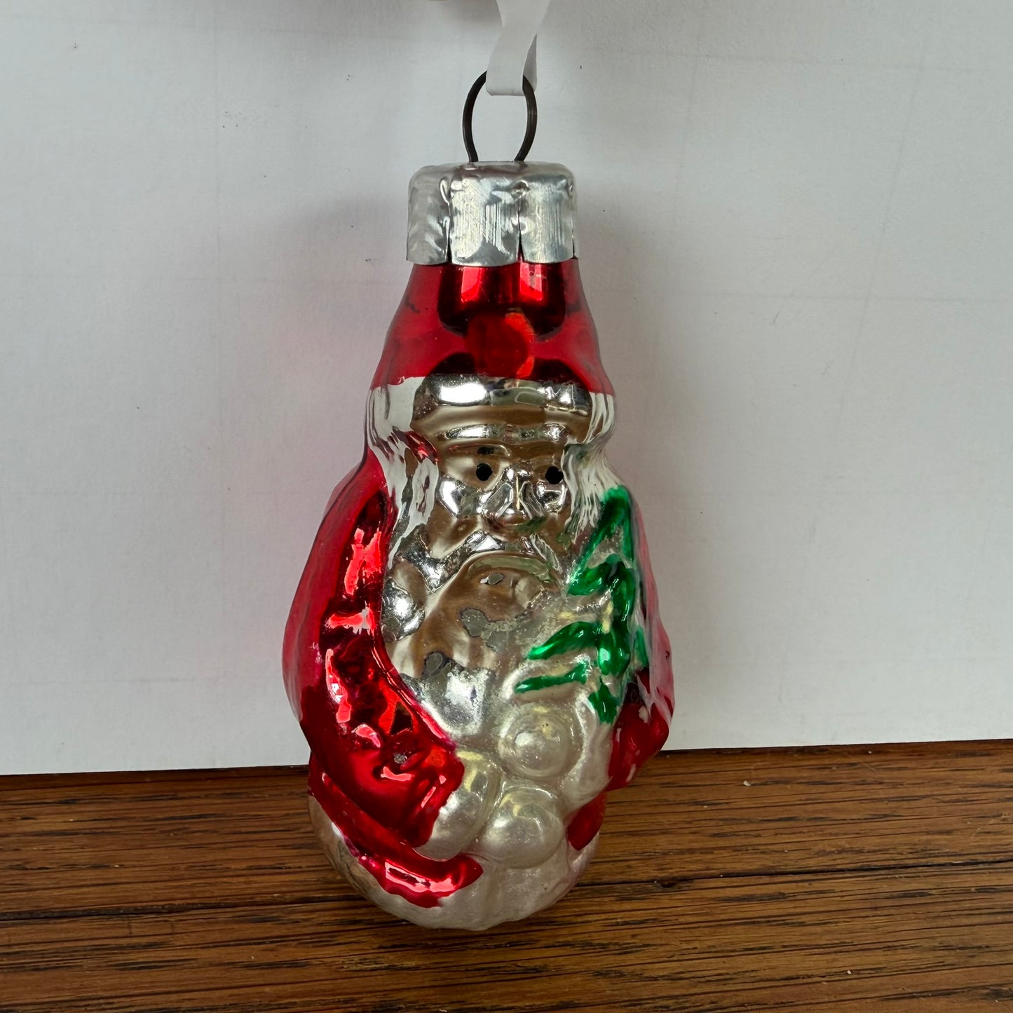 Vintage kerstbal kerstman