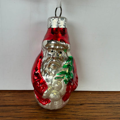 Vintage kerstbal kerstman