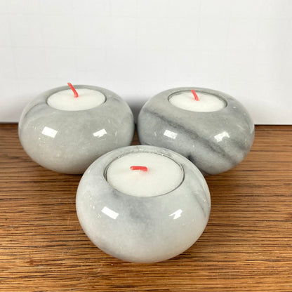3 marmeren waxinelichthouders