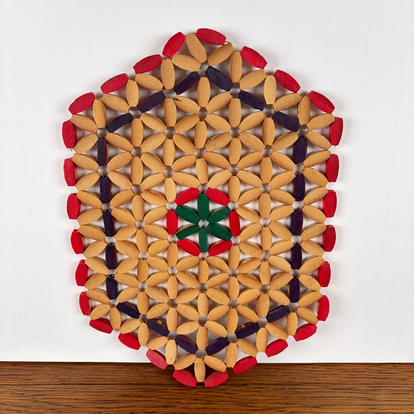 Vintage houten onderzetter