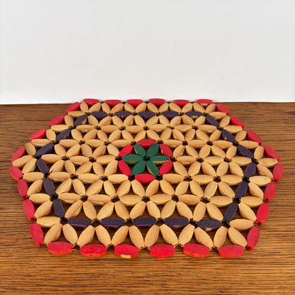 Vintage houten onderzetter