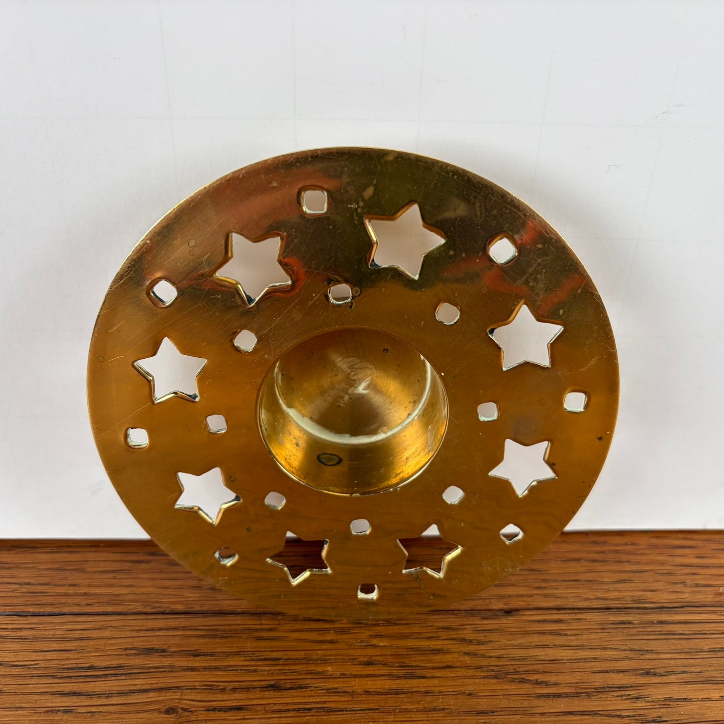 Vintage messing houder waxine lichtje