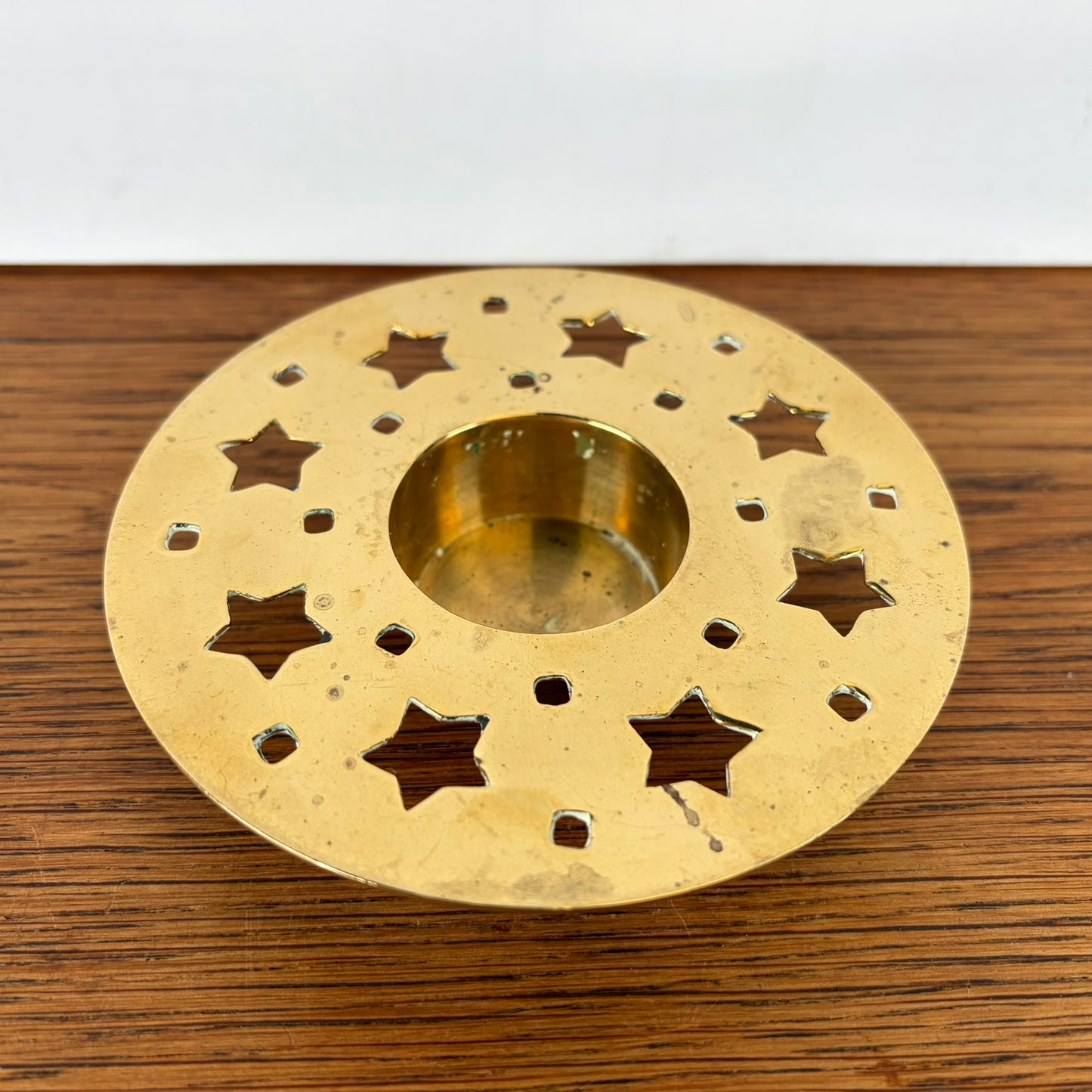 Vintage messing houder waxine lichtje