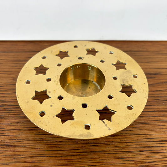 Vintage messing houder waxine lichtje