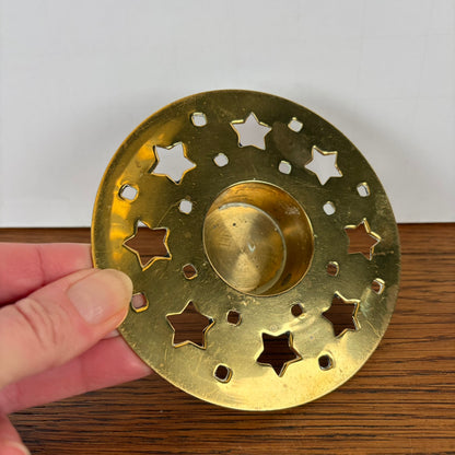 Vintage messing houder waxine lichtje