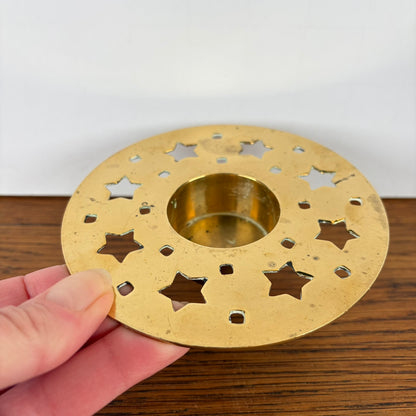 Vintage messing houder waxine lichtje