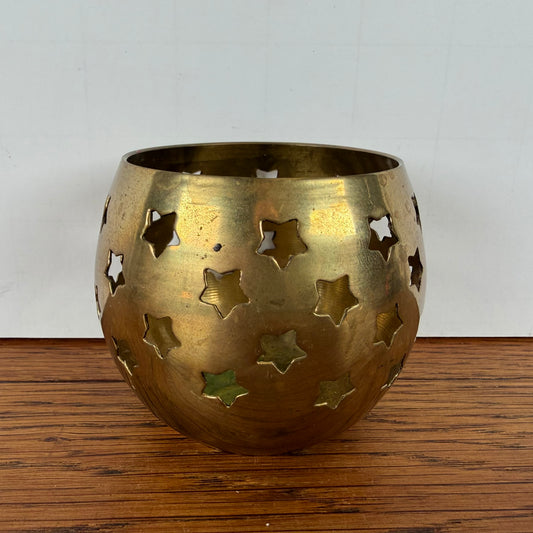 Vintage waxinelichthouder ster  messing