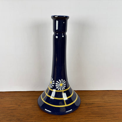 Vintage blauwe kandelaar