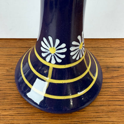 Vintage blauwe kandelaar