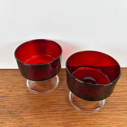 2 Vintage Luminarc Cavalier Ruby Red