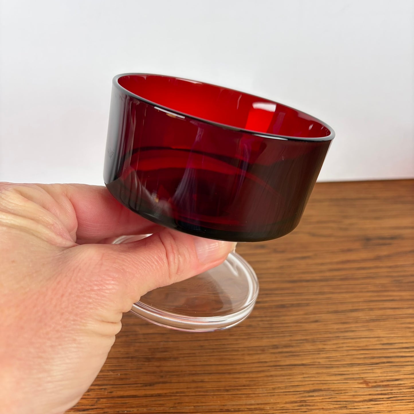 2 Vintage Luminarc Cavalier Ruby Red