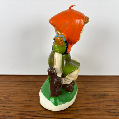 Vintage kaarsje meisje met konijn