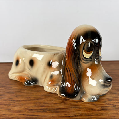 Vintage bloempot hond