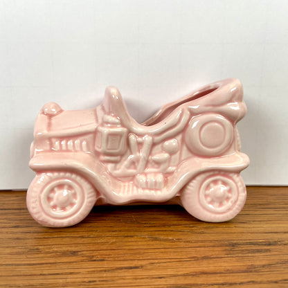 vintage bloempotje roze auto