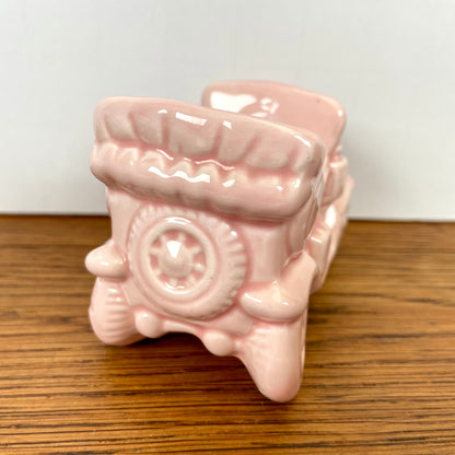 vintage bloempotje roze auto