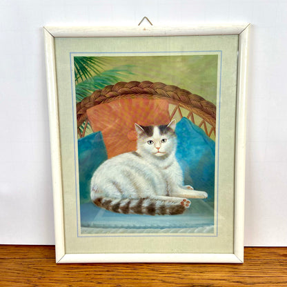 Vintage schilderij kat liggend