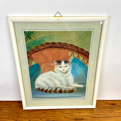 Vintage schilderij kat liggend