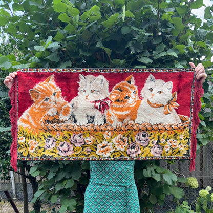 Vintage kleedje katten