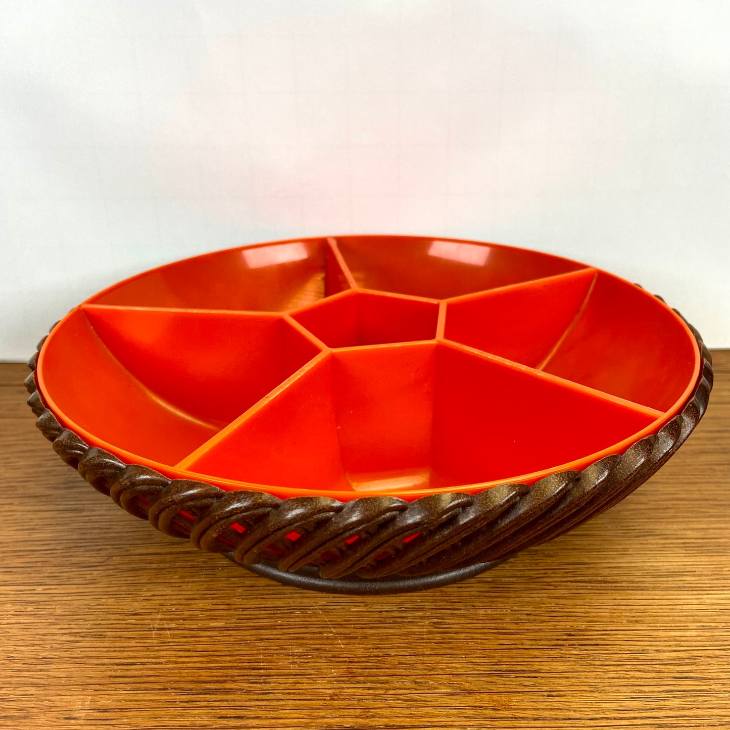 Vintage Emsa snackschaal bruin oranje