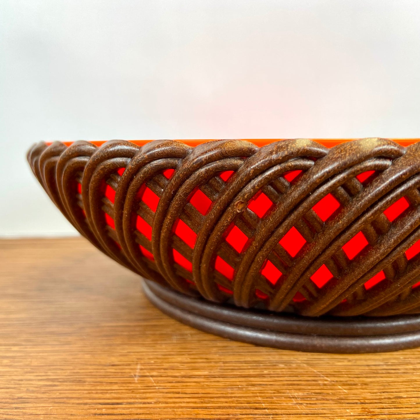 Vintage Emsa snackschaal bruin oranje