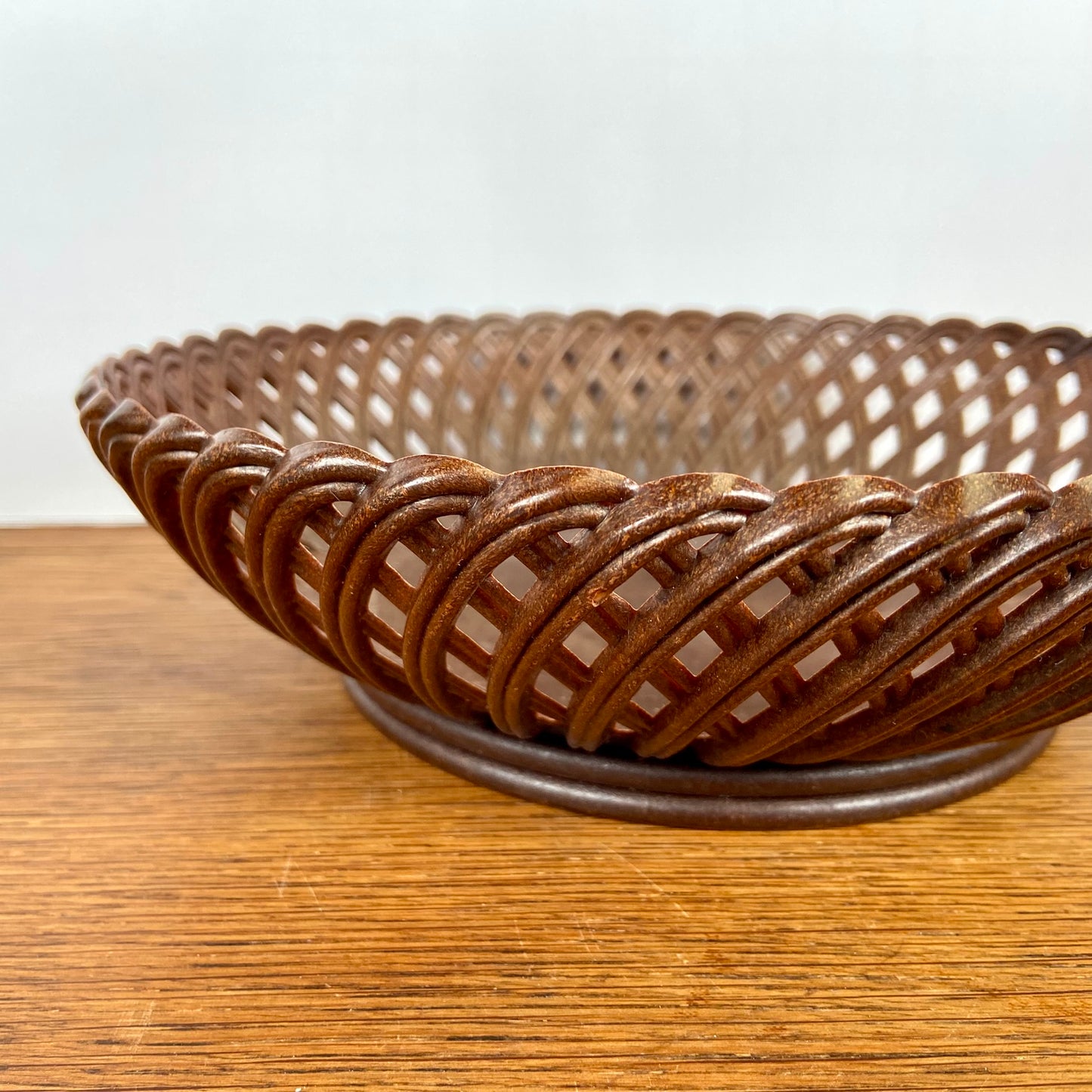 Vintage Emsa snackschaal bruin oranje