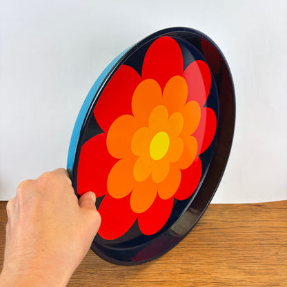 Vintage jaren 70 dienblad bloem