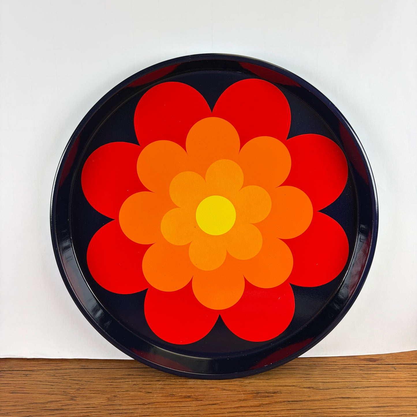 Vintage jaren 70 dienblad bloem