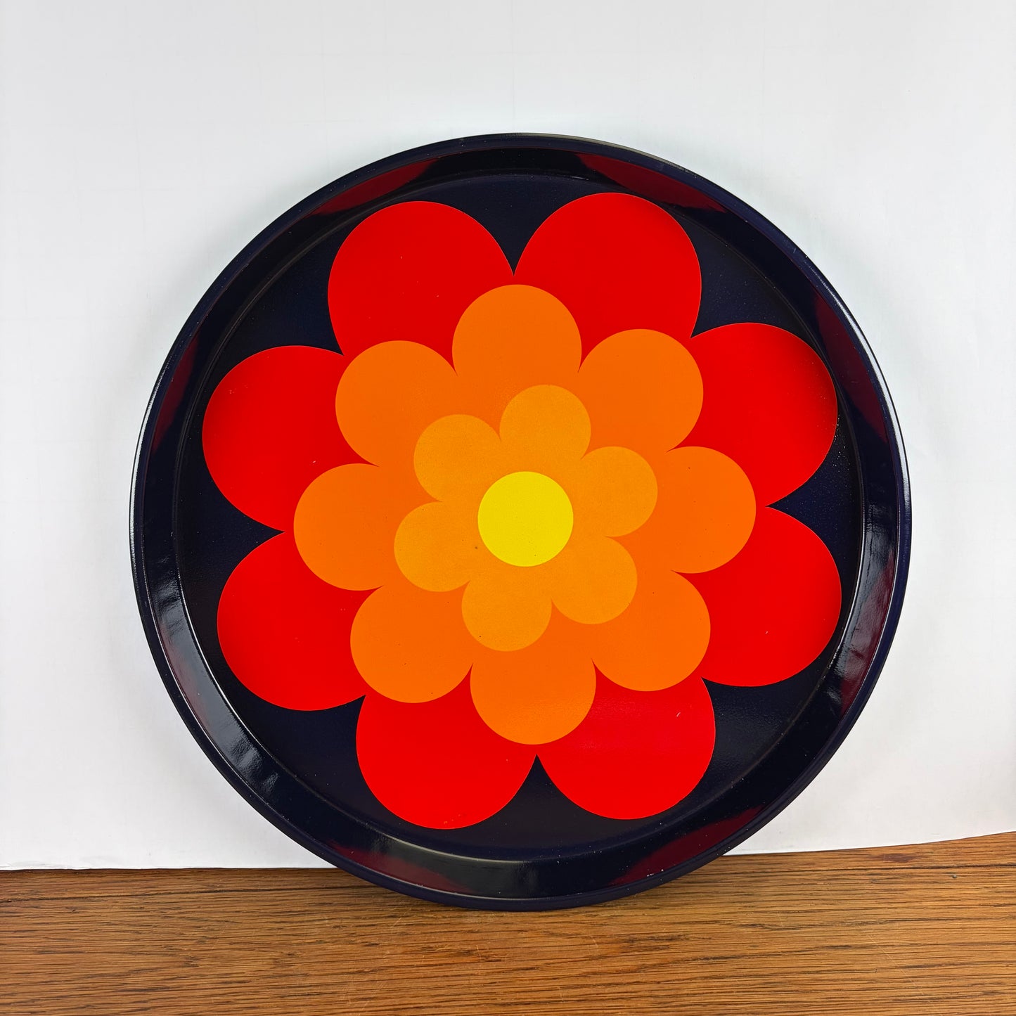 Vintage jaren 70 dienblad bloem