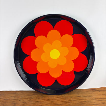 Vintage jaren 70 dienblad bloem