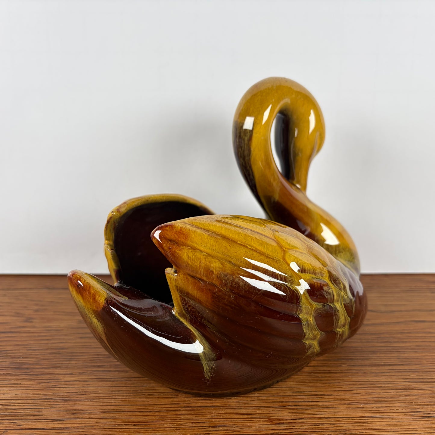 Vintage bloempot zwaan groot