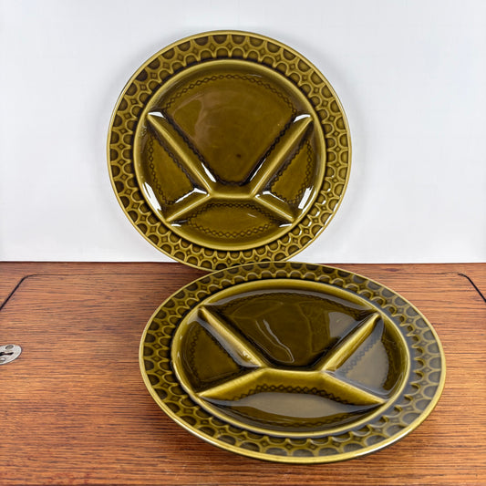 Vintage gourmet borden groen relief