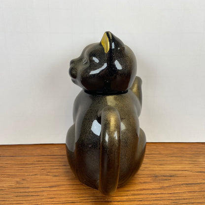 Vintage brons kleurige theepot kat