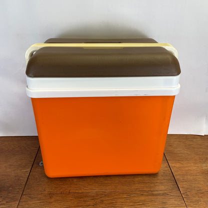 Vintage oranje curver koelbox