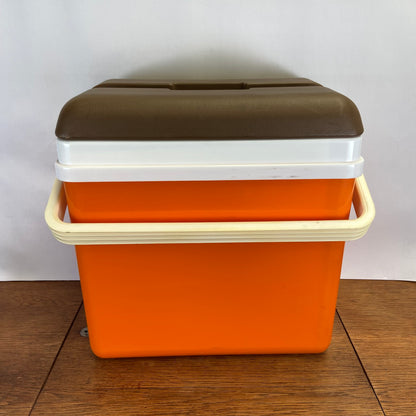 Vintage oranje curver koelbox