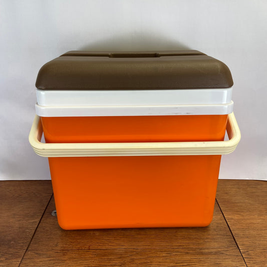 Vintage oranje curver koelbox