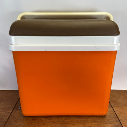 Vintage oranje curver koelbox