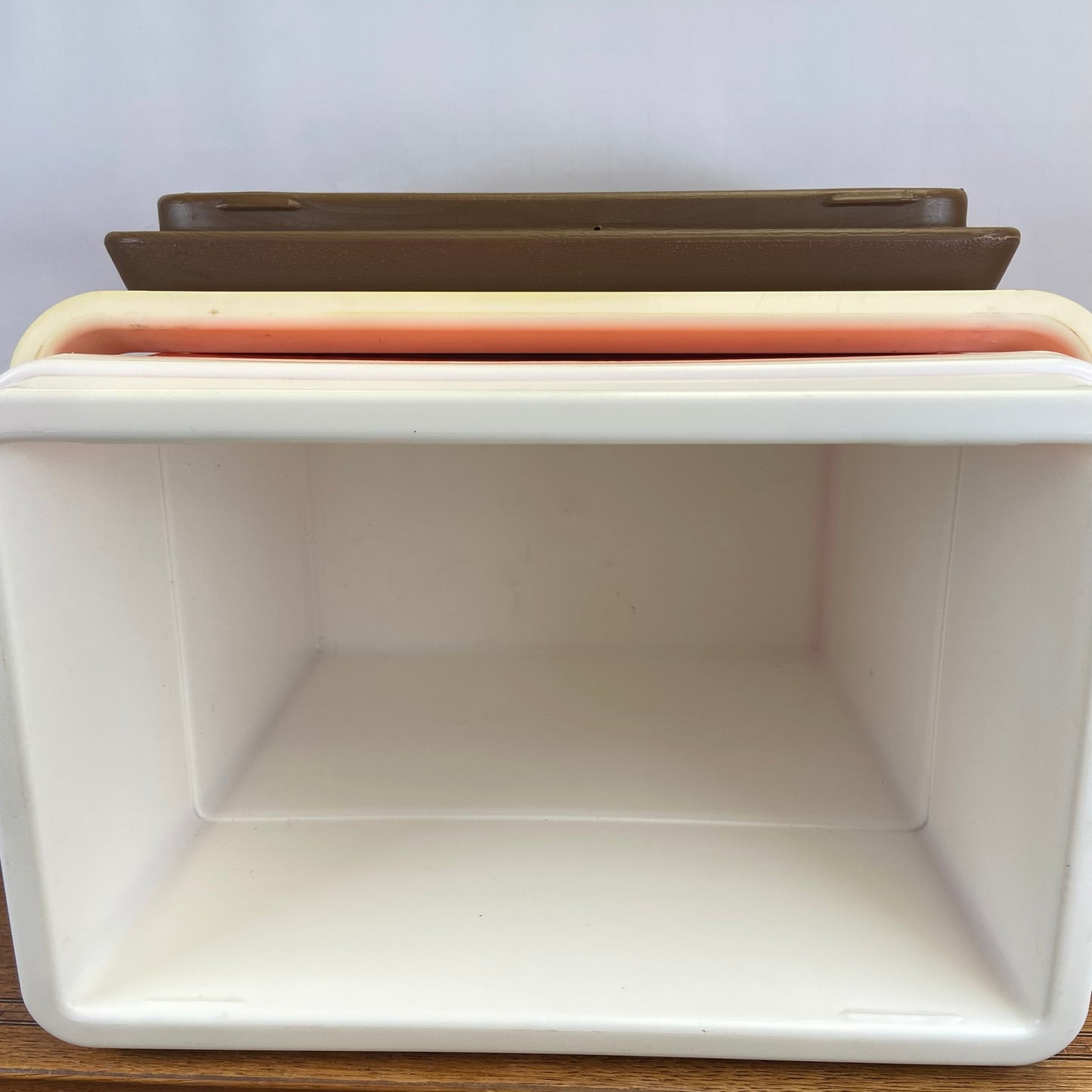 Vintage oranje curver koelbox