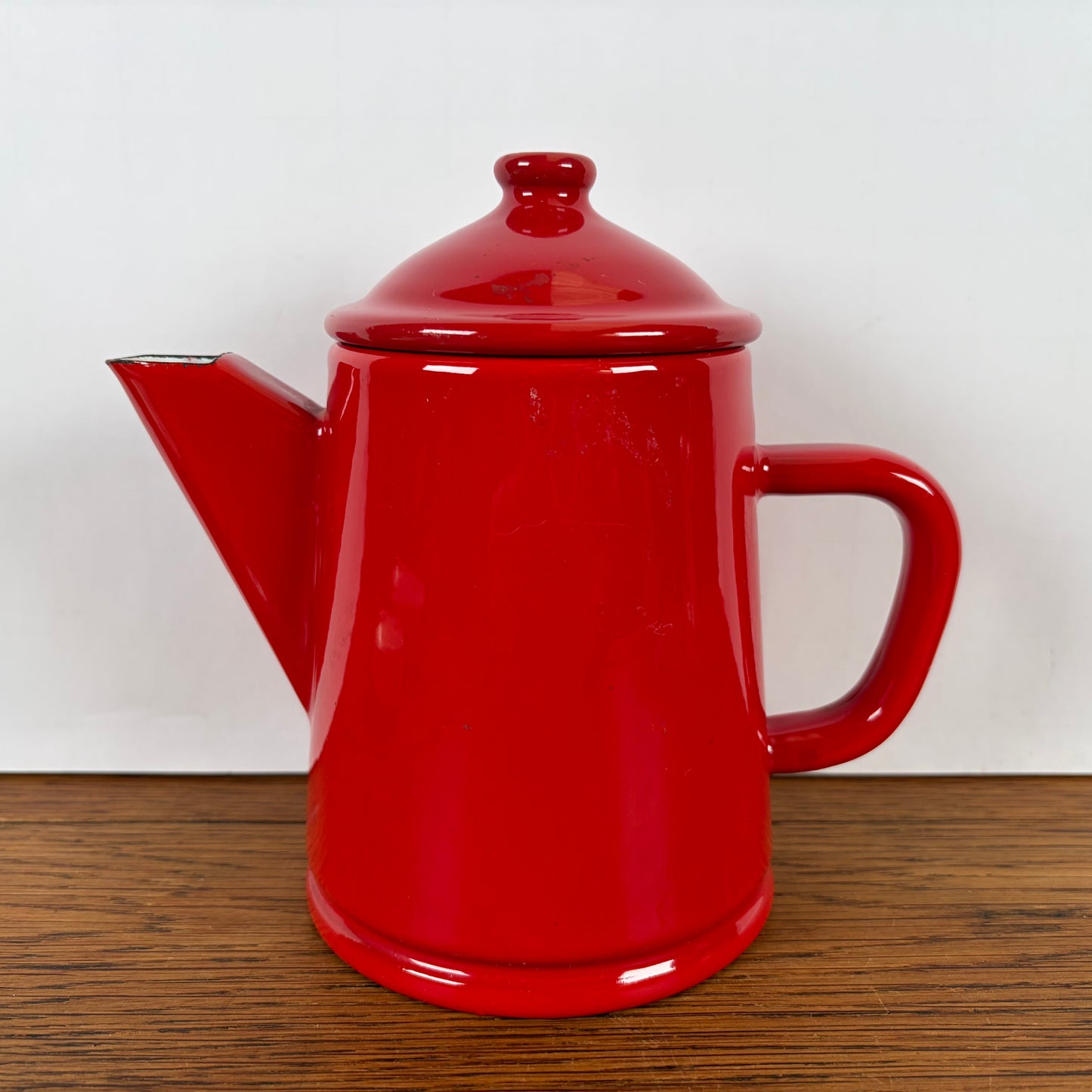 Rode emaille theepot