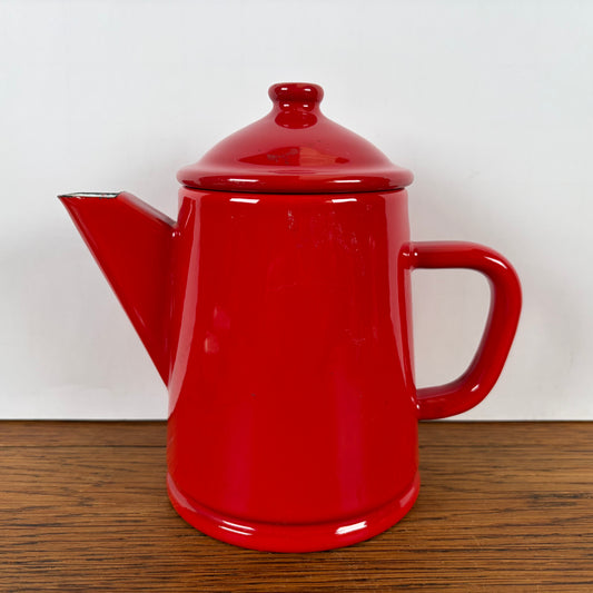 Rode emaille theepot