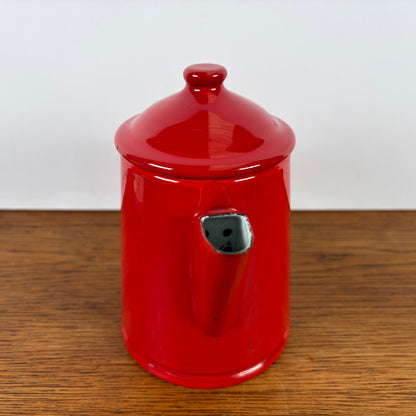 Rode emaille theepot