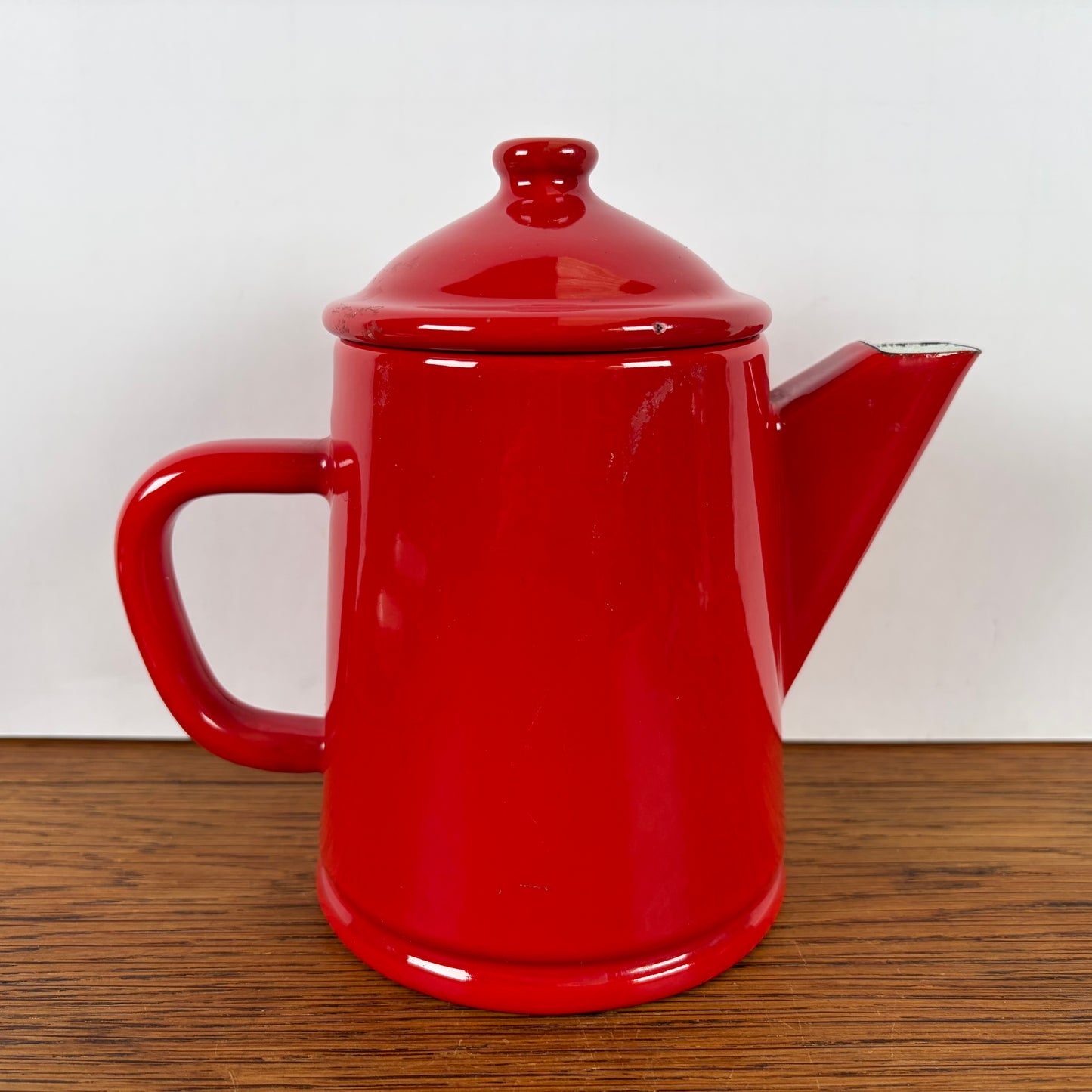Rode emaille theepot