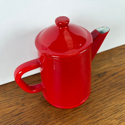 Rode emaille theepot