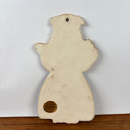 Vintage keramieke tegel dame