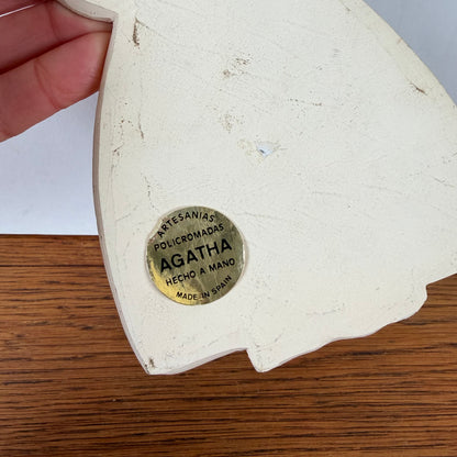 Vintage keramieke tegel dame