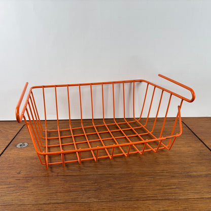 Vintage plastic draadmandje oranje