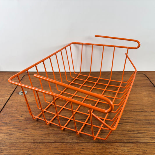Vintage plastic draadmandje oranje